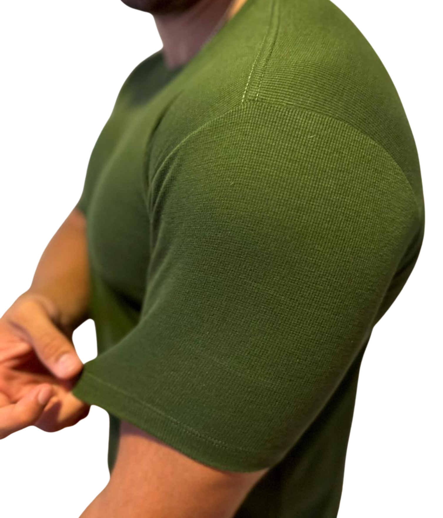 Camisas Peruanas Texturizadas Verde Militar