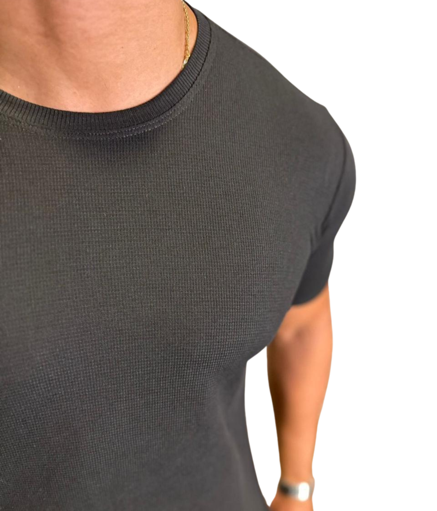 Camisas Peruanas Texturizadas Preto